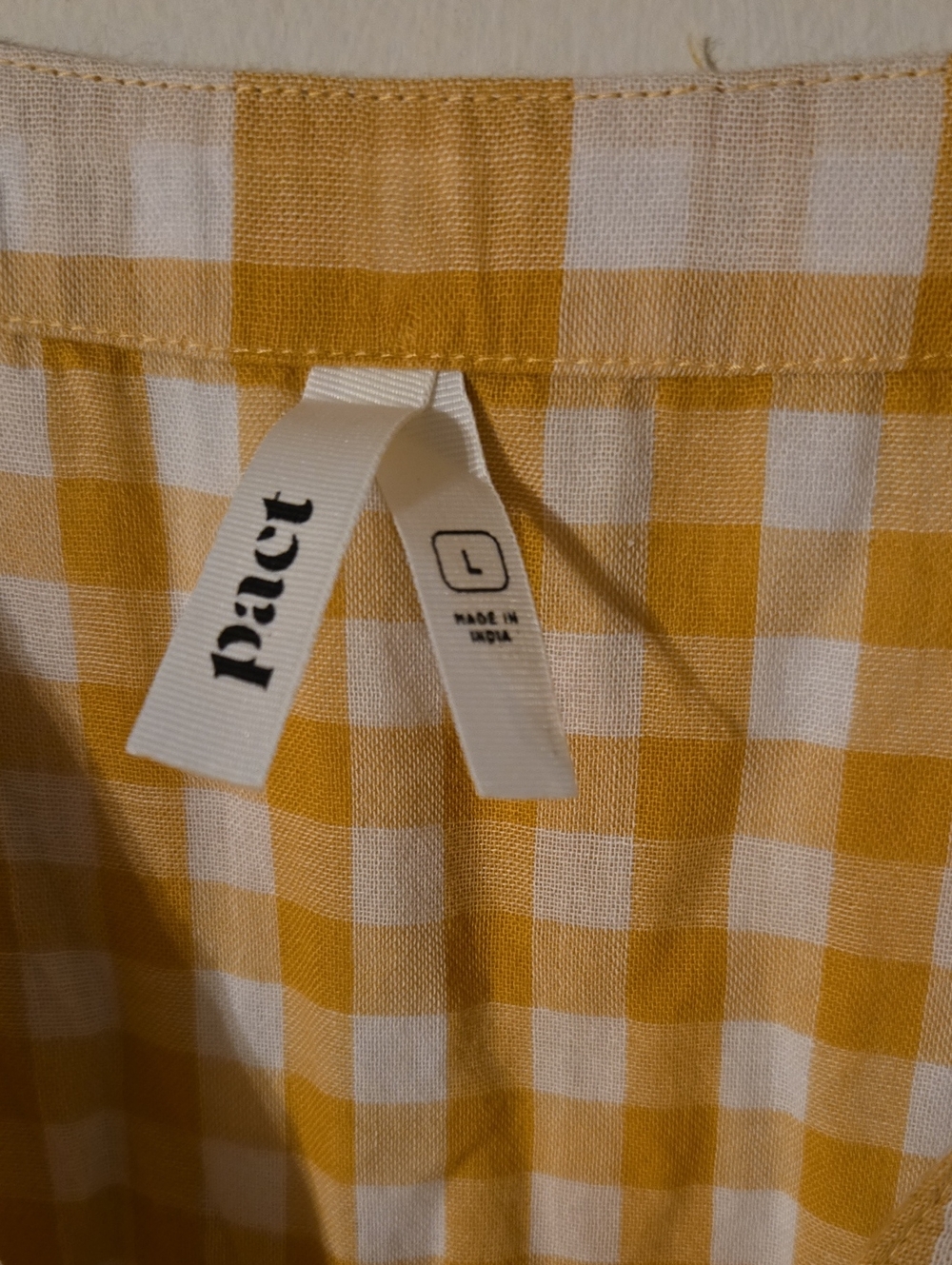 Pact Yellow and White Gingham Midi Dress - Picture 2 of 4
